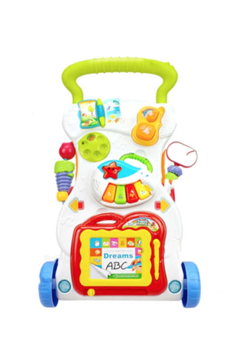 Baby Sit-To-Stand Learning & Activity Walker Stroller With Music