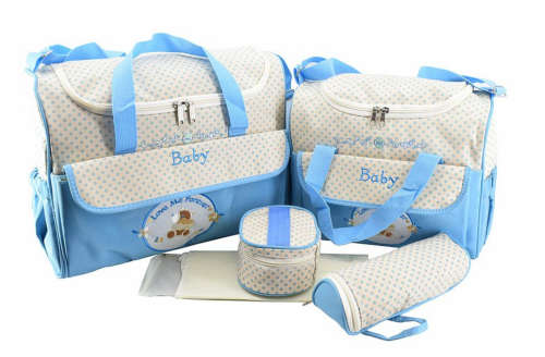 Baby Diaper Changing Bag Set 5 pcs - Sky Blue