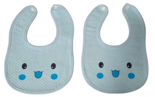 Knitwear Baby Feeding Napkin - BLUE (Pack Of 2)