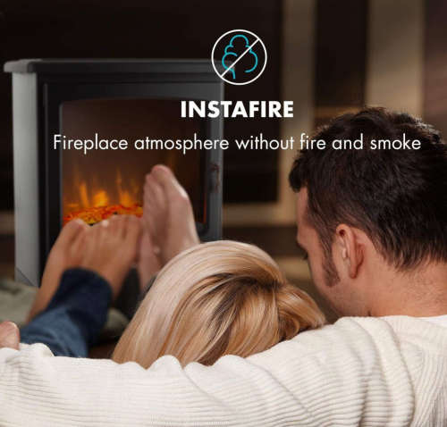 Condere 1800W Electric Heater Fireplace Heater - ZR-8001- Black