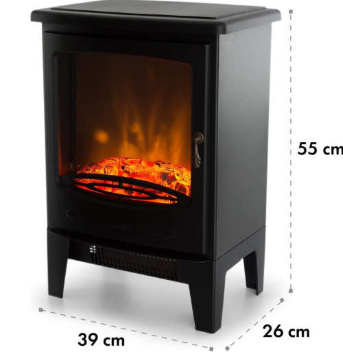 Condere 1800W Electric Heater Fireplace Heater - ZR-8001- Black