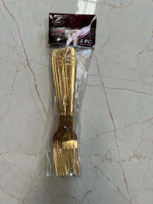 Golden 18 PCS Cutlery Spoon and Fork Set - New
