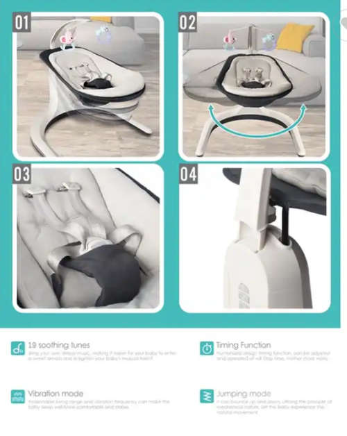 Hot Selling Product Newborn Infant Sleeping Electric Soft Seesaw Cradle Baby Rocking Bouncer Chair