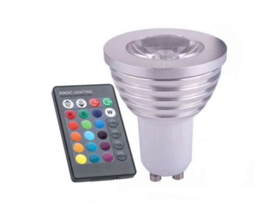RGB Colour Change LED Light Bulb and Remote Control - PIN TYPE