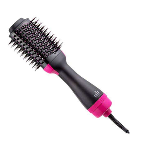 2 in 1 Hair Dryer & Straightening Brush - Black
