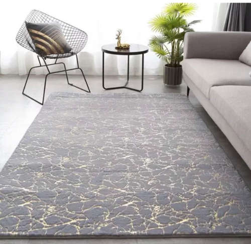 Soft Rug with Gold Finish - Grey 150 X 200 CM