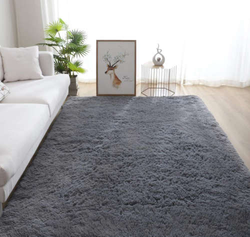 Light fluffy shaggy rug/carpet - Blue-Grey 150 x 200cm