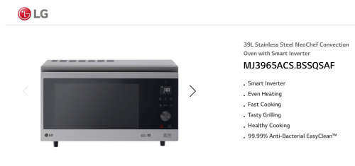 LG  39 l  NeoChef Convection Microwave - Stainless Steel READ DESCRIPTION