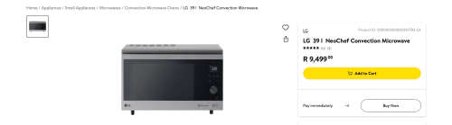 LG  39 l  NeoChef Convection Microwave - Stainless Steel READ DESCRIPTION