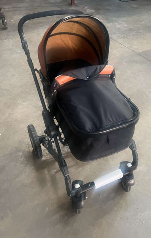 Belecoo 3 in 1 Baby Stroller Pram With Car Seat - Brown and Black