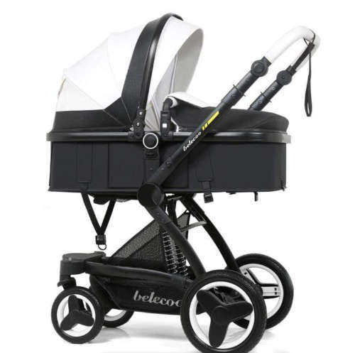 Belecoo 3 in 1 Baby Pram Stroller with Car Seat  Black & White - DISPLAY UNIT