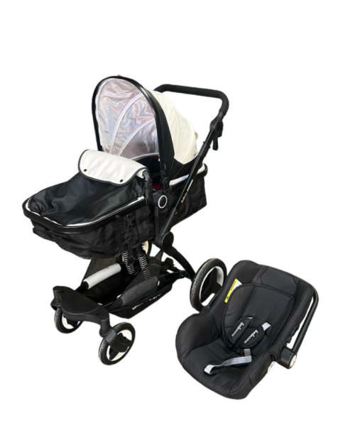 Belecoo 3 in 1 Baby Pram Stroller with Car Seat  Black & White - DISPLAY UNIT