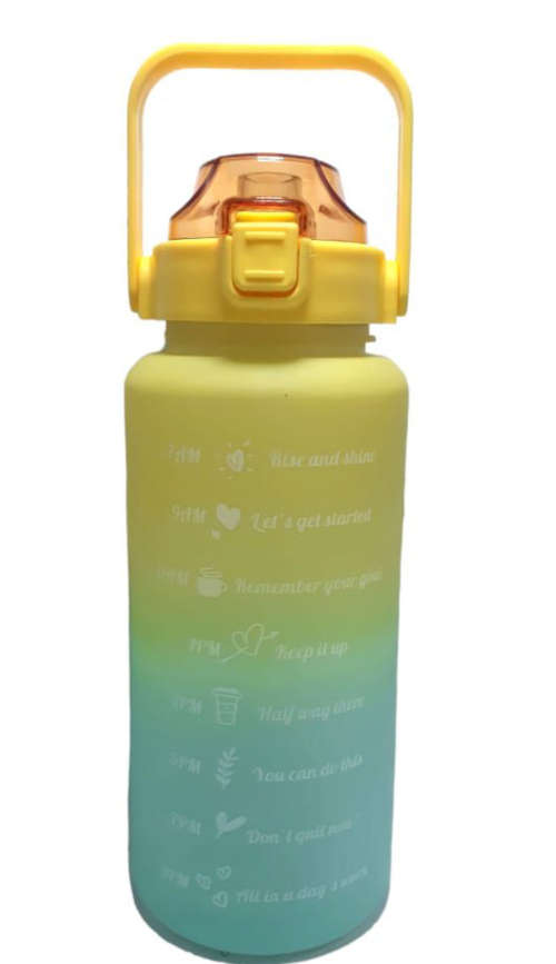 Water Bottle with Motivational Time Markers - 2L