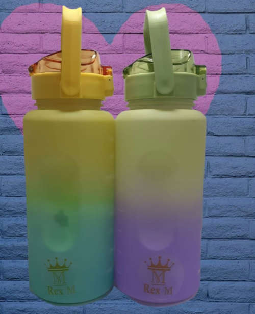 Water Bottle with Motivational Time Markers - 2L