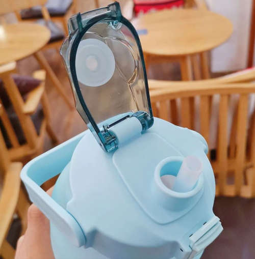 Water Bottle with Motivational Time Markers - 2L