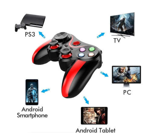 Wireless Bluetooth Gamepad Controller Joystick For Android - PS3 - RED