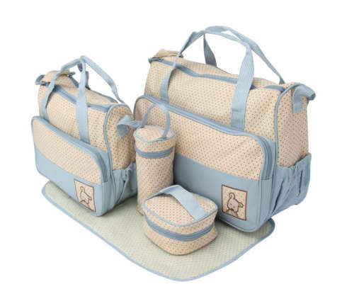 Baby 5 pcs Diaper Changing Bag Set - Blue