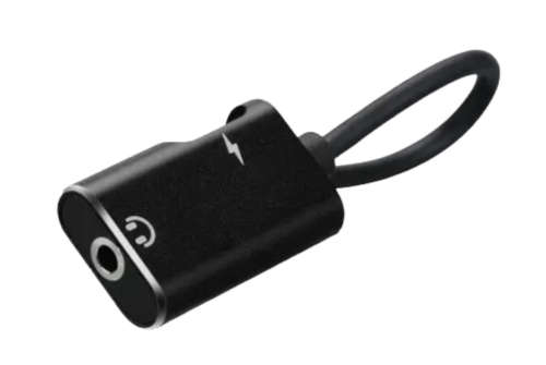 2 in 1 Lightning To 3.5mm Audio And Lightning Audio Keychain Adapter