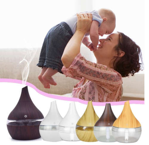 Ultrasonic Aroma Humidifier Liquid Shape Rechargeable Diffuser With Colour Changing LED