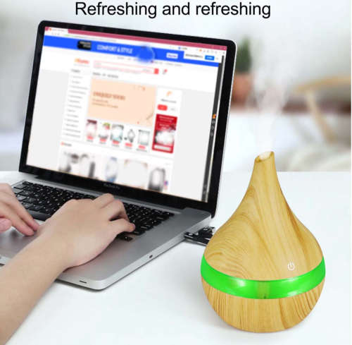 Ultrasonic Aroma Humidifier Liquid Shape Rechargeable Diffuser With Colour Changing LED