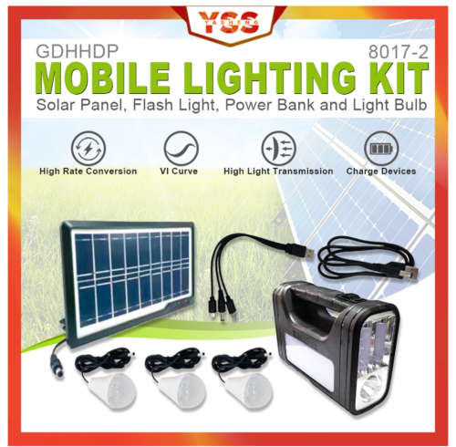 Digital Mobile Lighting Kit Solar System With Light Bulb 8017-2