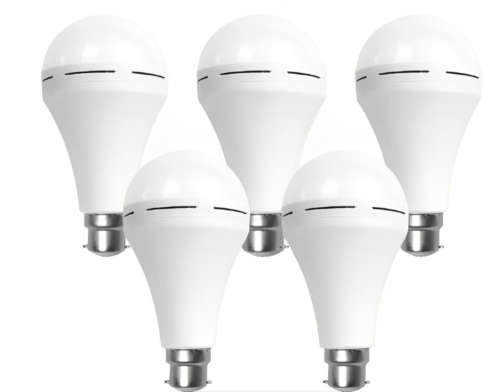 Set of Five Loadshedding Lights 9W Rechargeable Bulbs - PIN