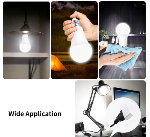 2 Pack 15W Rechargeable Bulbs Auto On with Battery For Emergency Use - B22