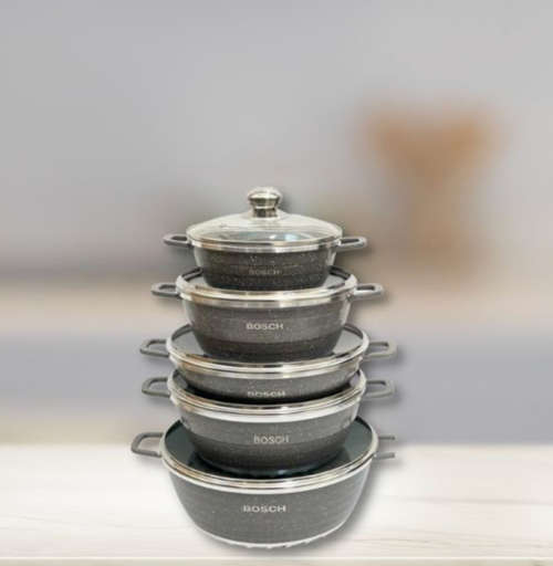 Bosch Die-Cast - Set 10 Granite Non-Stick Cookware Set - Brown