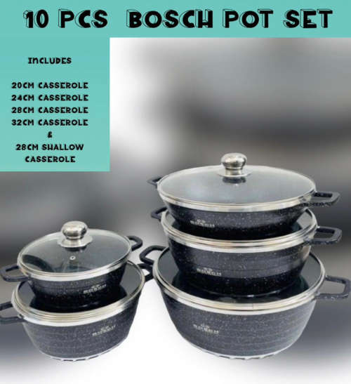 Bosch Die-Cast - Set 10 Granite Non-Stick Cookware Set - Brown
