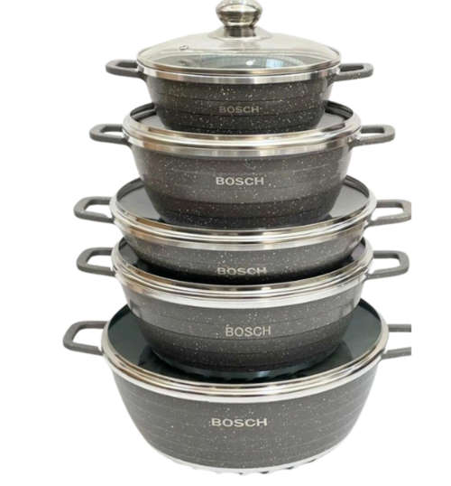 Bosch Die-Cast - Set 10 Granite Non-Stick Cookware Set - Brown