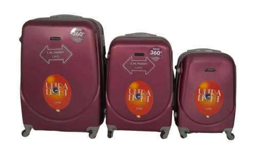 3 Piece Lightweight Luggage Set - DARK Red/MAROON BRAND NEW