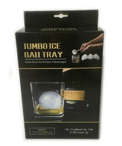 Jumbo Ice Ball Tray For Easy Ice Removal With Transparent Design