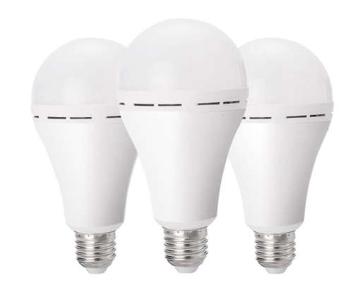 9W E27 Screw Type Loadshedding Rechargeable LED Light Bulb - Cool White - 3 Pack
