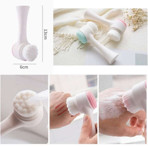 3D Double Sides Multifunctional Silicone Face Cleanser with Brush