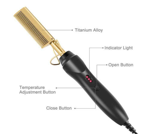 Gold Ceramic Professional Press Comb