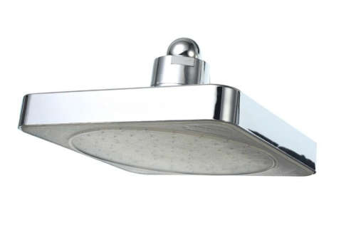 Square 7 Colour LED Light Water Powered Colour Shower Head - Silver