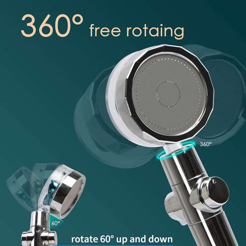 Turbo Fan Shower Mixer - Water Saving Shower Rose Head