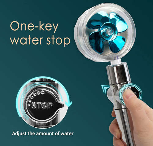 Turbo Fan Shower Mixer - Water Saving Shower Rose Head