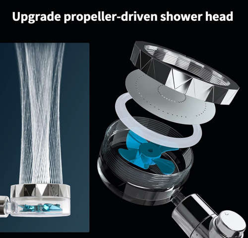 Turbo Fan Shower Mixer - Water Saving Shower Rose Head