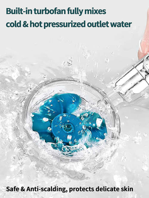 Turbo Fan Shower Mixer - Water Saving Shower Rose Head