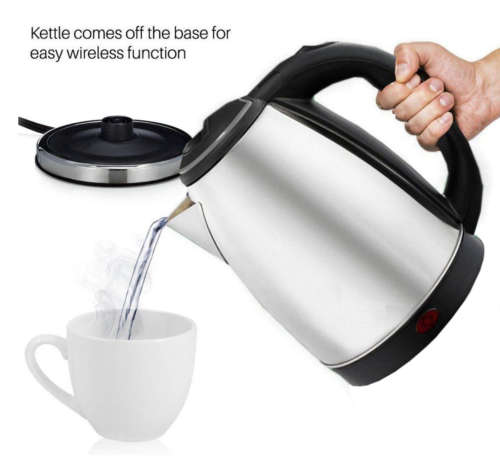 Condere Cordless Electric Kettle - Stainless Steel - Fast Boiling - 2 Liter