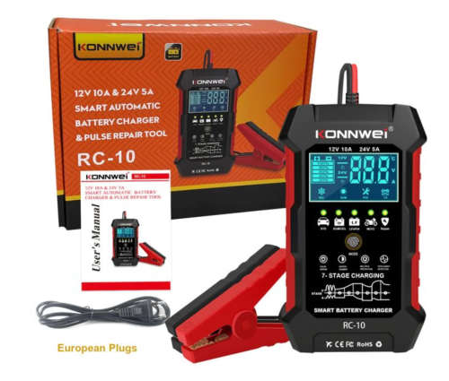 KONNWEI RC-10 2 inch Car Battery Charger Battery Pulse Repair Tool Brand New Sealed