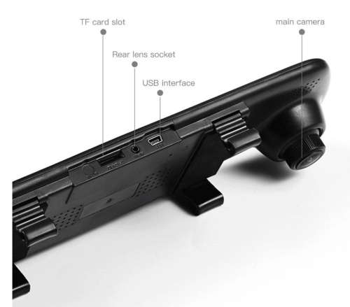 Rearview Mirror Dual Channel DVR Camera Recorder Dash Cam