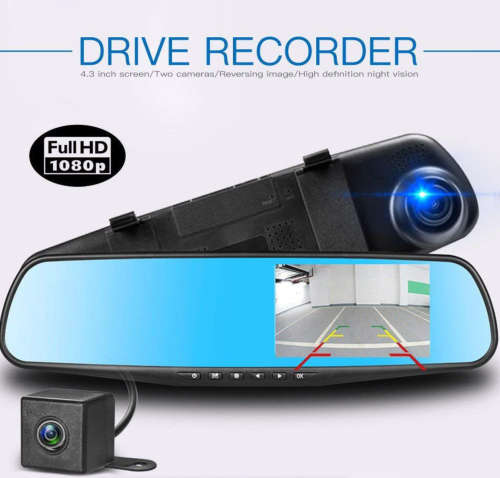 Rearview Mirror Dual Channel DVR Camera Recorder Dash Cam
