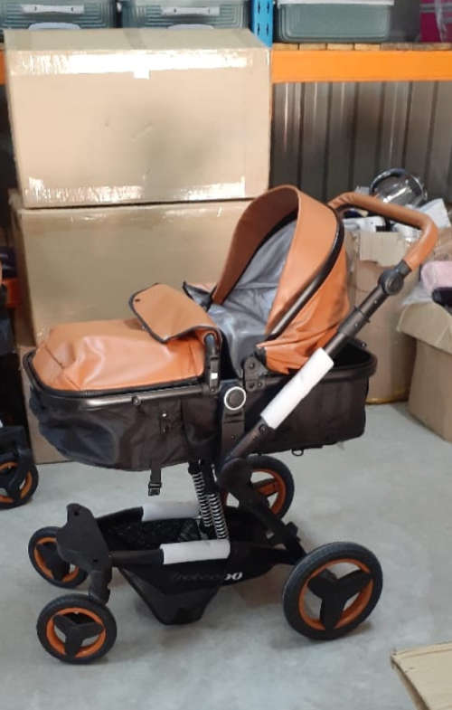 Belecoo Luxury Travel System 2 in 1 - PU Brown With Black Frames Display Unit.  READ DESCRIPTION