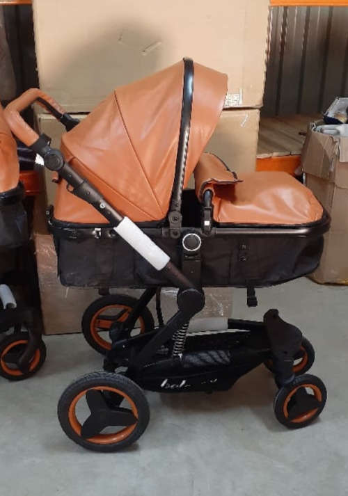 Belecoo Luxury Travel System 2 in 1 - PU Brown With Black Frames Display Unit.  READ DESCRIPTION