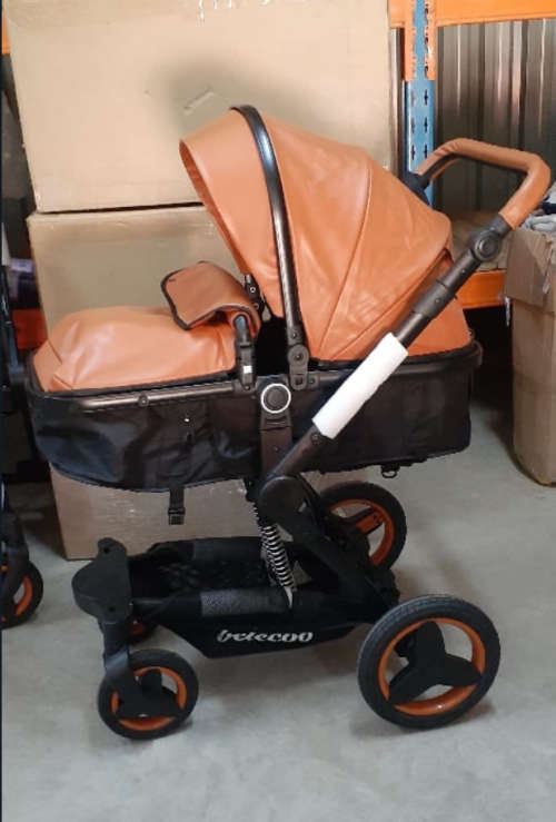 Belecoo Luxury Travel System 2 in 1 - PU Brown With Black Frames Display Unit.  READ DESCRIPTION