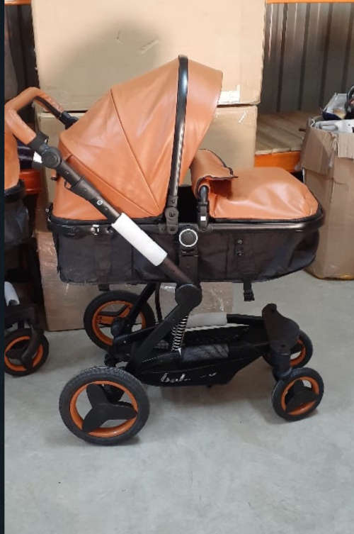 Belecoo Luxury Travel System 2 in 1 - PU Brown With Black Frames Display Unit.  READ DESCRIPTION