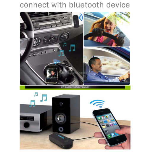 Bluetooth V3.0 Wireless Stereo Audio Receiver 3.5mm Handsfree Car AUX