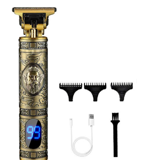 Professional Golden Colour LED Display Hair Clipper/Trimmer Electric Rechargeable